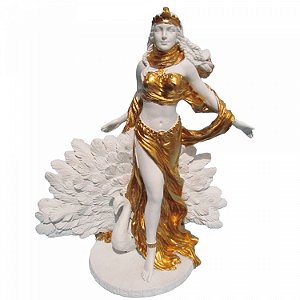 Estátua Deusa Hera Branca 25cm - Protetora do Casamento