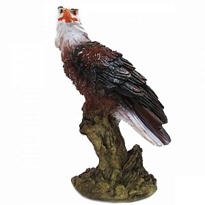 Estátua Águia no Tronco 22cm