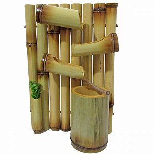 Fonte de Água de Parede em Bambu com 3 Quedas 35 cm
