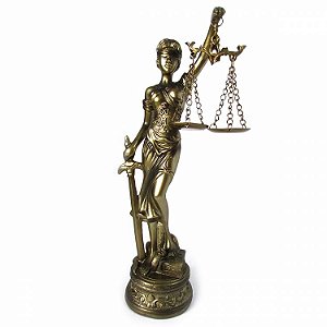 Estátua Dama da Justiça 24cm - Dourada