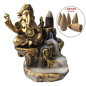 Incensário Cascata Ganesha 12cm + Brinde
