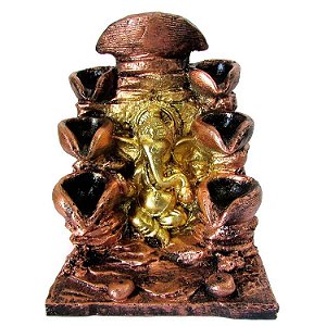 Incensário Cascata Ganesha 8 Quedas 14cm - Cobre