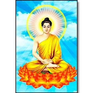 Quadro Buda Iluminado de Parede 29cm