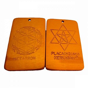 Placaindiana Metatron 5cm Dourada - Conexão e Proteção - Brinde Cordão