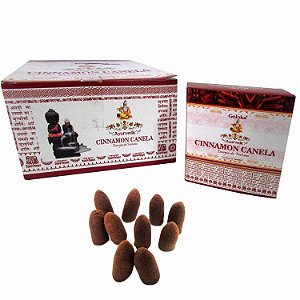 Incenso Goloka Cone Cascata - Cinnamon Canela: Energia da Fortuna