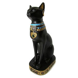 Gato Bastet Preto 19,5cm