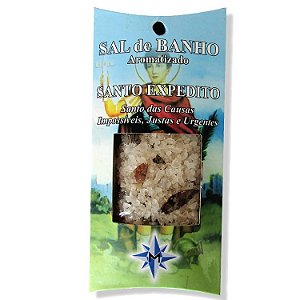 Sal de Banho Aromatizado com Ervas 100g - Santo Expedito: Santo das Causas Impossíveis, Justas e Urgentes