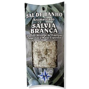 Sal de Banho Aromatizado com Ervas 100g - Sálvia Branca: Afasta e Protege de Energias Negativas e Maus Espíritos