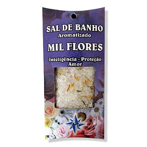 Sal de Banho Aromatizado com Ervas 100g - Mil Flores: Inteligência, Proteção, Amor
