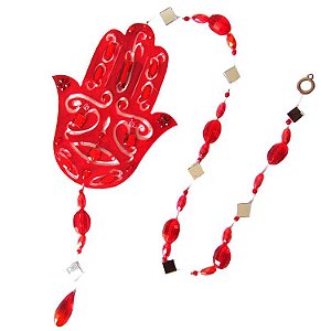 Fio de Luz Mão Hamsa 77cm - Vermelho