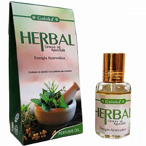 Óleo Perfumado Goloka Pure Oil Aroma - Herbal: Energia Ayurvedica