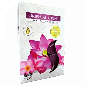 Velas Tealights Perfumadas Caixa com 6 Unidades Aura - Noite Oriental