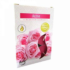 Velas Tealights Perfumadas Caixa com 6 Unidades Aura - Rosas