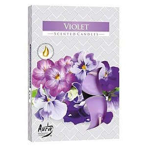Velas Tealights Perfumadas Caixa com 6 Unidades Aura - Violeta
