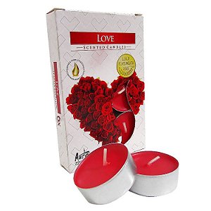 Velas Tealights Perfumadas Caixa com 6 Unidades Aura - Love