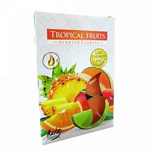 Velas Tealights Perfumadas Caixa com 6 Unidades Aura - Frutas Tropicais