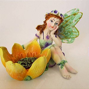 Incensário Fadas Floral 11cm - Cores Sortidas