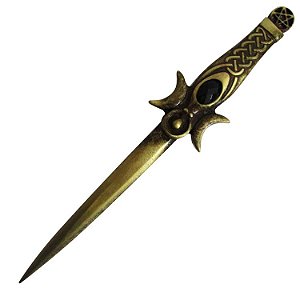 Punhal Celta Athame Triskle (Dourado) 19cm