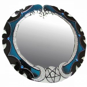 Mandala Espelho Wicca Triluna - G 30cm