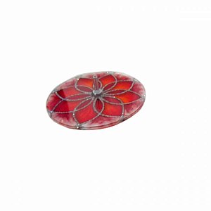 Incensário Redondo Flor de Lótus 10cm - Vermelho