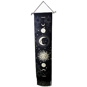 Ornamento de Parede Pergaminho 140cm - Sol e Lua Místico