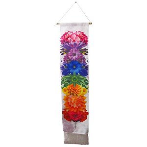Ornamento de Parede Pergaminho 140cm - Flores 7 Chakras