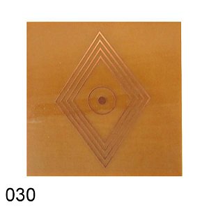 Gráfico Losango Solar para Radiestesia, em Fenolite com Cobre 030 - 7cm