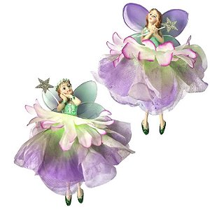 Fada de Pendurar com Varinha Mágica 15cm Modelo Sortido - Lilás com Ciano