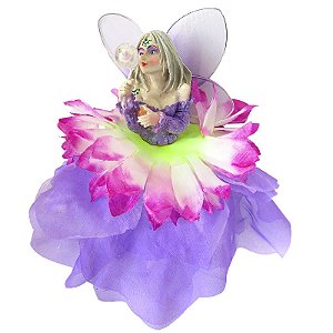 Fada de Pendurar Com Bolinha de Sabão 15cm - Espiritualidade (Lilás)