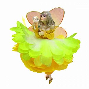 Fada de Pendurar Com Bolinha de Sabão 15cm - Fortuna (Amarelo)