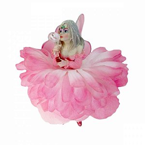 Fada de Pendurar Com Bolinha de Sabão 15cm - Amor (Rosa)