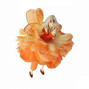 Fada de Pendurar Com Bolinha de Sabão 15cm - Fogo (Laranja)