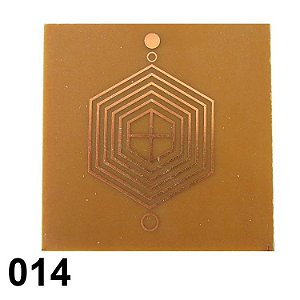 Gráfico Escudo Hexágono (Protetor) para Radiestesia, em Fenolite com Cobre 014 - 7cm
