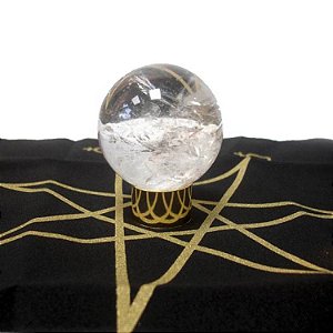 Kit Septagrama Toalha + Anel Trithemus + Bola de Cristal Natural