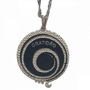 Colar Gargantilha Gratidão 29mm - Prateado