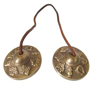 Manjira Tibetana Címbalo em Bronze 7cm - Símbolos