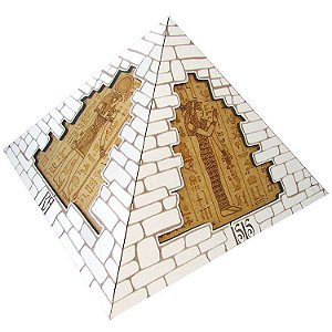 Pirâmide Quéops Ísis, Hórus, Rá e Hátor em MDF 23cm - Branca