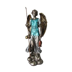 Estátua Arcanjo Rafael 30cm Em Resina - Anjo Da Cura