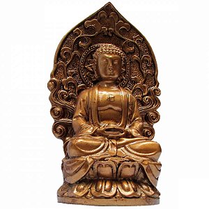 Estátua Buda Meditando na Flor de Lótus 12cm