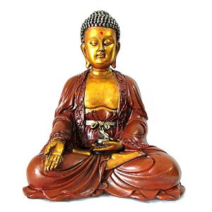 Estátua Buda Compaixão Sentado Meditando Mudra 29cm
