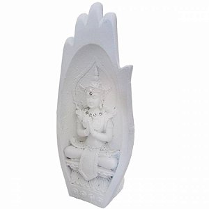 Mão Namastê Buda Sidarta com Cristais 21cm
