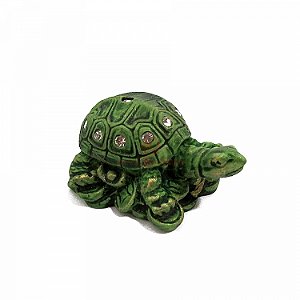 Tartaruga Verde com Cristais Mini 5cm