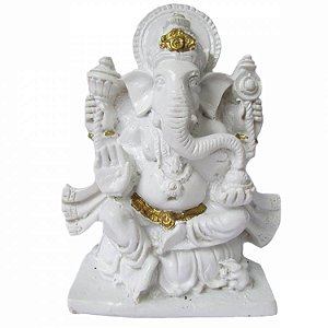 Estátua Ganesha 11cm - Branco