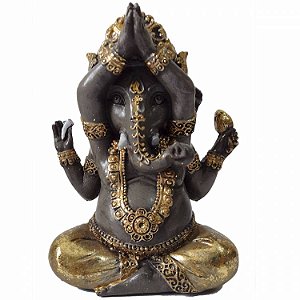 Estátua Ganesha Yoga Prosperidade 14cm - Yoga