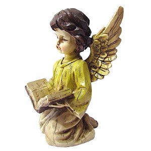 Estátua Anjo com Livro 16cm