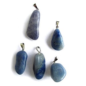 Kit com 5 Pingentes de Pedras - Quartzo Azul