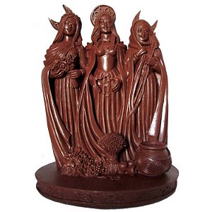 Estátua Deusa Tríplice 28cm Wicca - Terracota