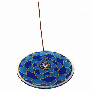 Incensário Mandala Azul G 18 cm