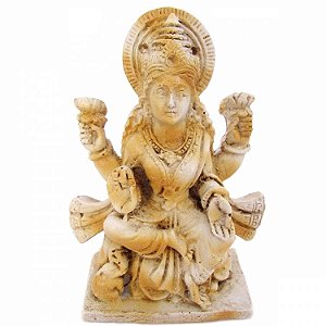 Estátua Lakshmi Deusa da Fortuna 11cm - Bege