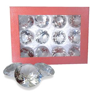 Kit com 12 Diamantes de Cristais Transparentes 5cm